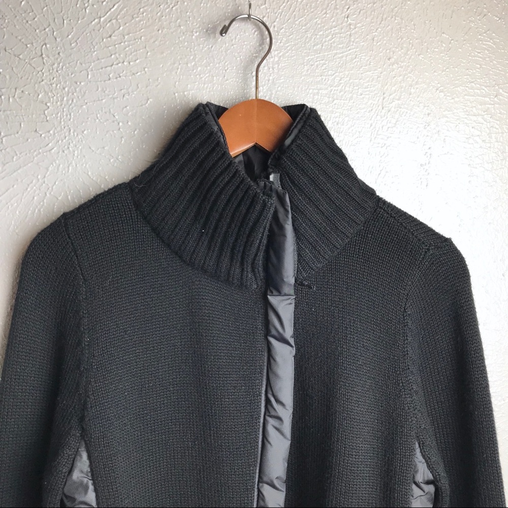 Eileen Fisher High Collar Wool Sweater Jacket - Picture 3 of 8